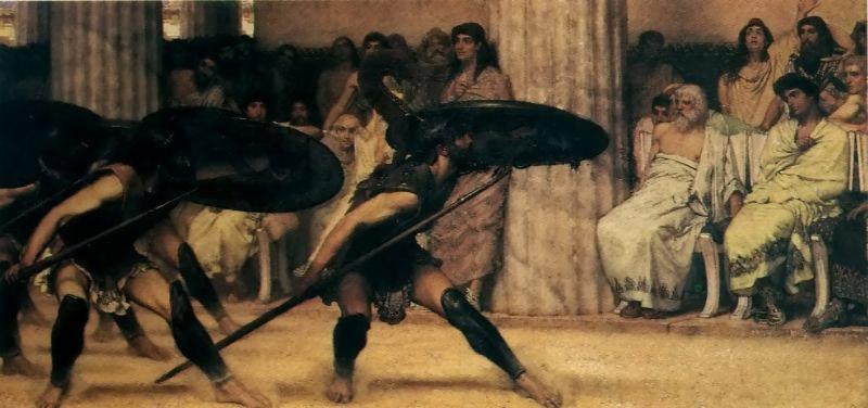 Sir Lawrence Alma-Tadema,OM.RA,RWS A Pyrrhic Dance Sir Lawrence Alma-Tadema oil painting image